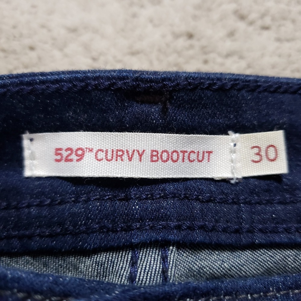 Levis Jeans Womens 30 (29x30) Blue 529 Curvy Bootcut Stretch Denim Boho Casual - Picture 5 of 10
